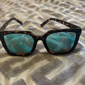 Quay Australia Tortoise Shell Sunglasses with Green Lenses